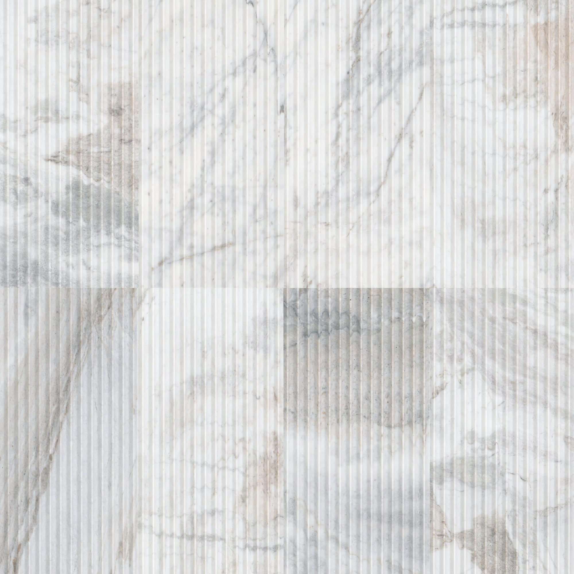 Ackland AKM-M-FL24X12FTLH-CA Flutelle - 12" x 24" Marble Linear Wall