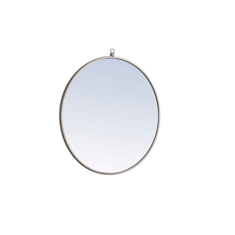 Strick & Bolton Patti Metal 28-inch Round Mirror with Decorative Hook