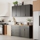 preview thumbnail 2 of 16, Black Cupboard,Wooden Sideboard Buffet Cabinet with Storage,Suitable for Organizing Pantry,Kitchen,Garage