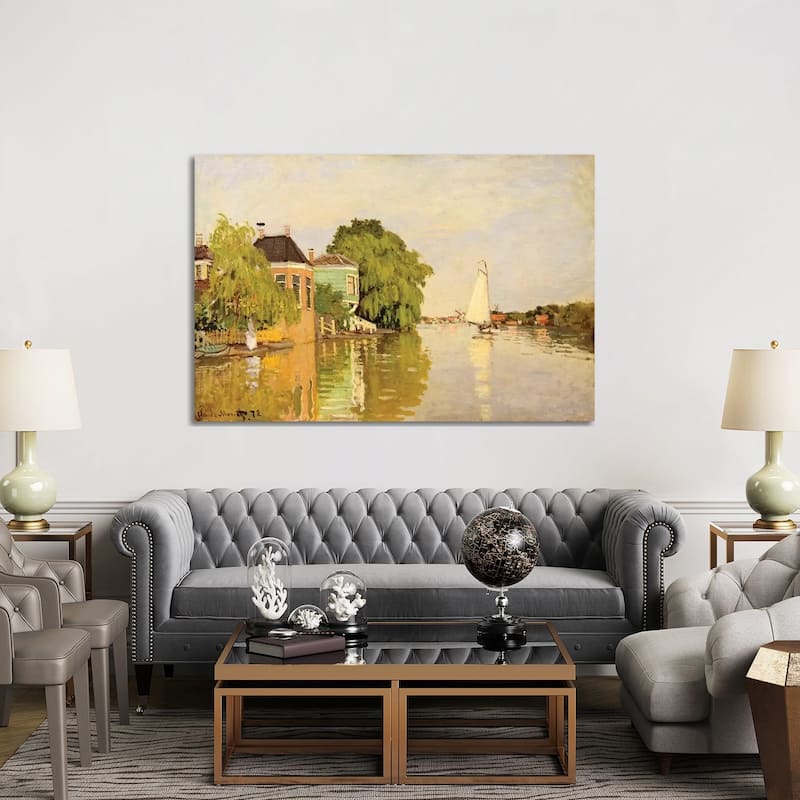 iCanvas "Houses On The Achterzaan" by Claude Monet Canvas Print