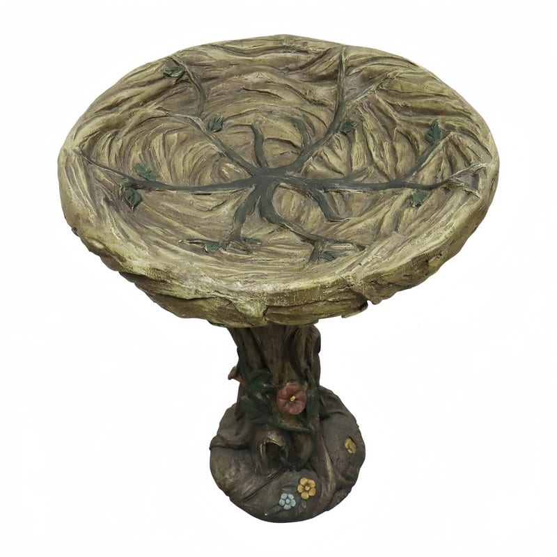 SunJet 25.5" Tall Concrete Outdoor Bird Bath - 25.5'' H X 17.7'' W X 17.7'' D