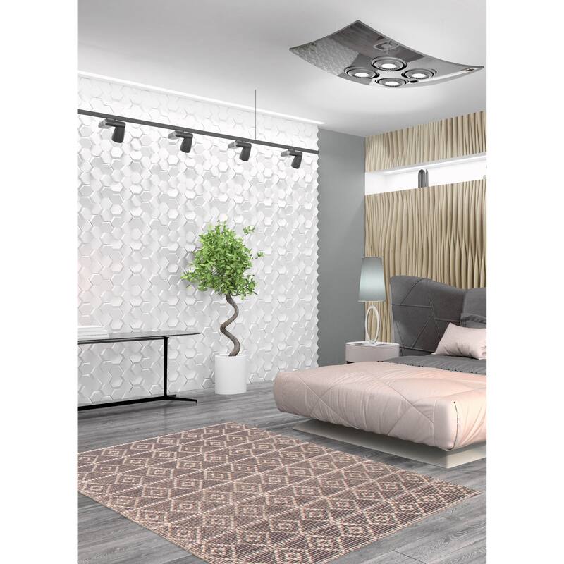 ECARPETGALLERY Braid weave Sienna Grey Wool Rug - 4'0 x 6'0