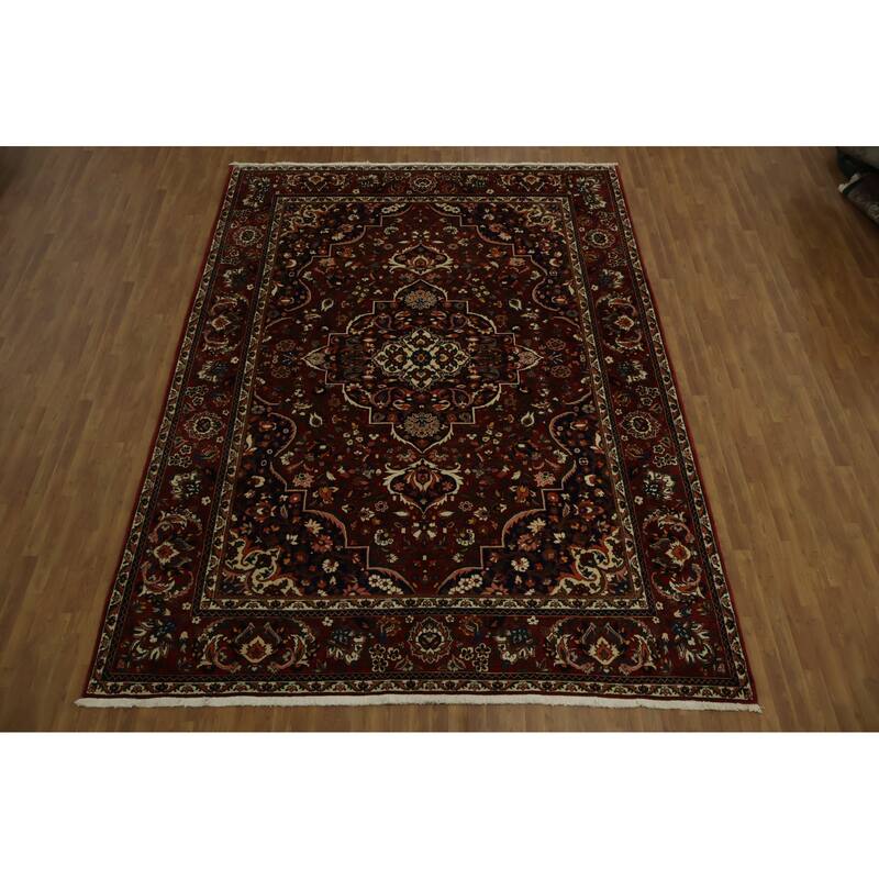 Hand Knotted Oriental 100% Wool Carpet Traditional Floral Red Bakhtiari Area Rug - 13' 1'' X 9' 9''