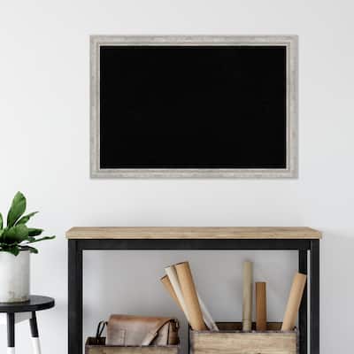Angled Silver Wood Framed Black Corkboard Bulletin Board, Organization Board, Pin Board