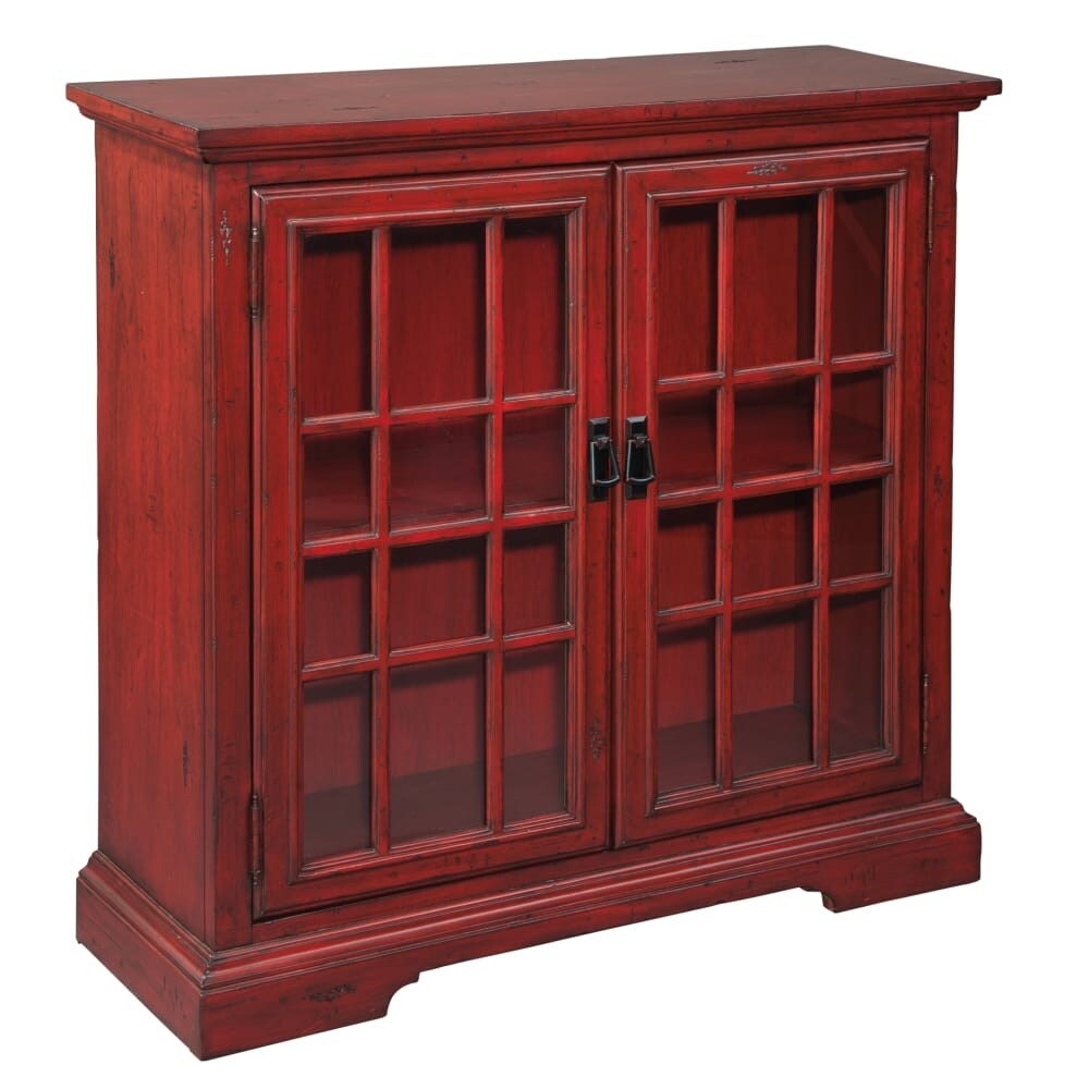 Shop Hekman 27776 36 Inch Wide Wood Hall Chest With Glass Doors