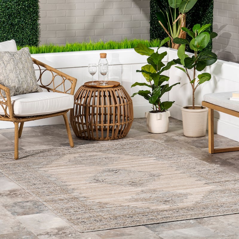 Nuloom Deena Vintage Machine Washable Indoor/Outdoor Area Rug - 4' x 6' - Beige
