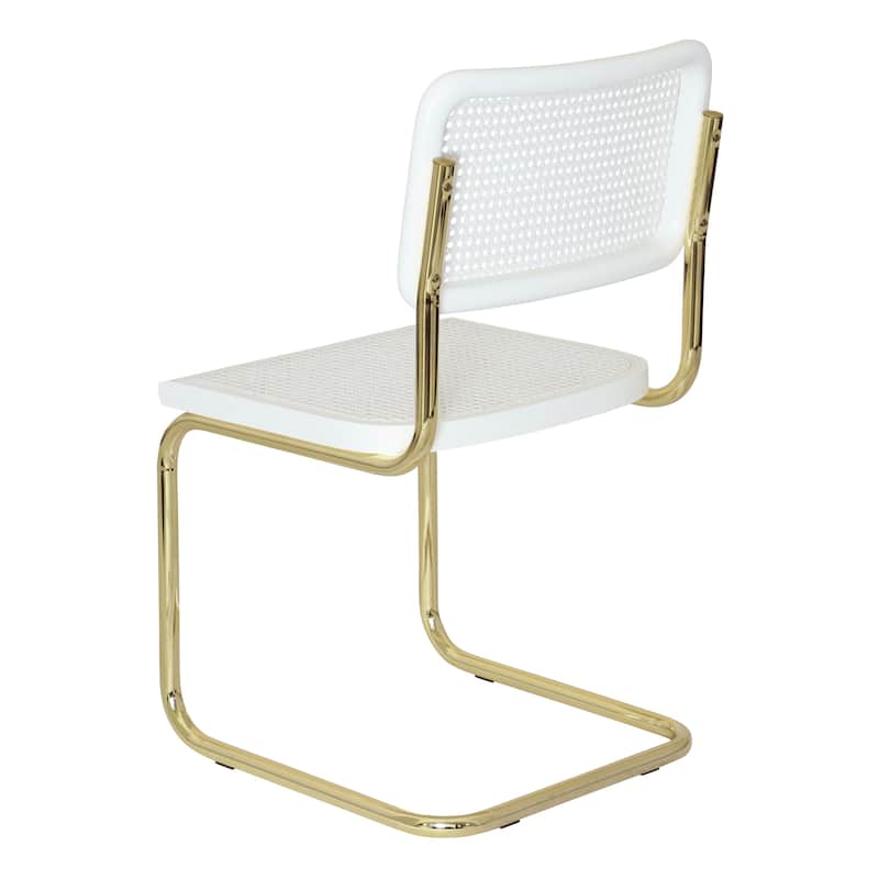 Breuer Chair Company Marcel Breuer Cesca Cane Cantilever Side Chair w/ Brass Steel Frame (Various Wood & Cane Colors)