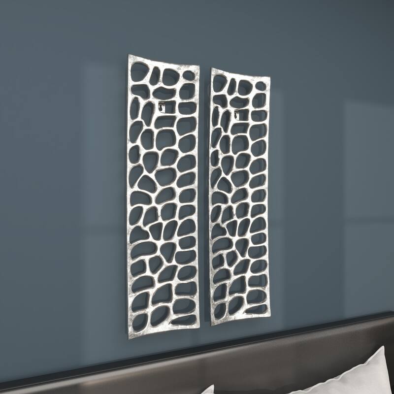 Silver Aluminum Metal Inspired Coral Wall Decor (Set of 2) - Silver or Gold