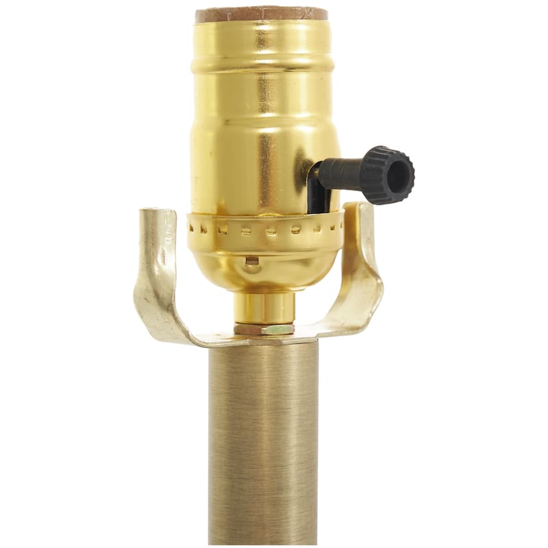Metal Abstract Tiered Pillar Room Accent Lamp with Glass Base - Gold - Roche River Decor