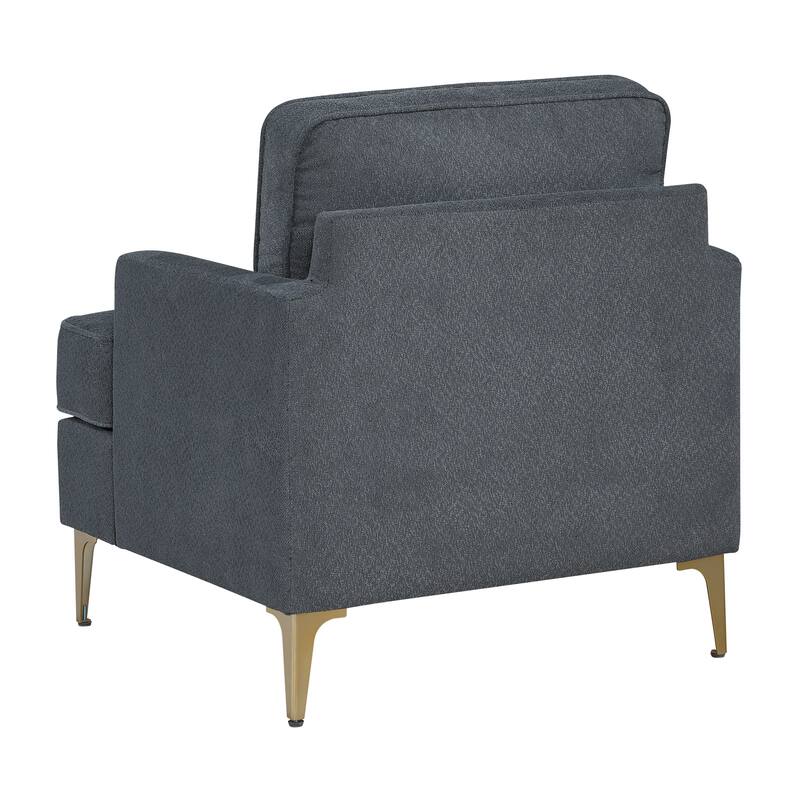 Grove 28.5" Chenille Accent Chair - Brushed Gold Finish Metal Legs