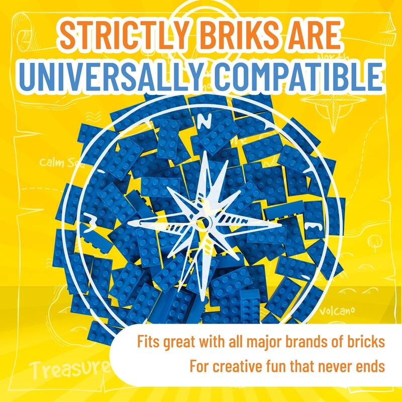 Strictly Briks Classic Bricks Kit, Blue, 96 Pieces, Compatible with Major Brick Brands