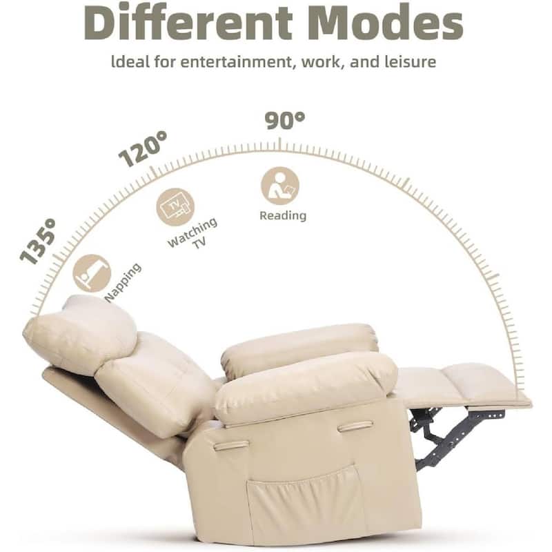 360 Degree Swivel Lazy Manual Rocking Recliner Sofa Chair for Living Rooms, Bedrooms