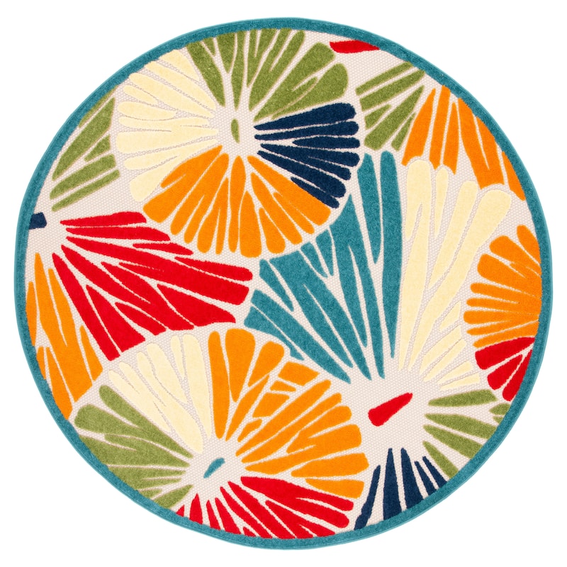 SAFAVIEH Cabana Eufrosina Indoor/ Outdoor Waterproof Patio Floral Rug