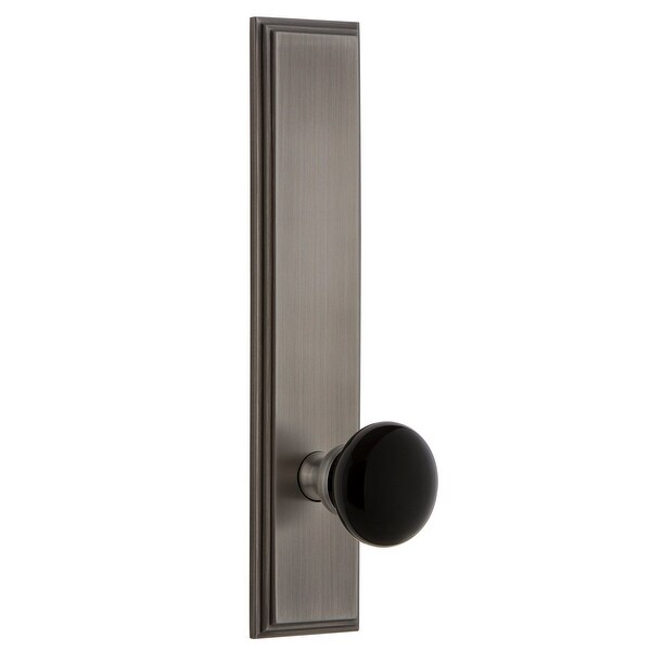 Grandeur CARCOV_TP_PRV_234_RH Carre Solid Brass Tall Plate Right Handed Privacy Door Knob Set with Coventry Knob and 2-3/4"
