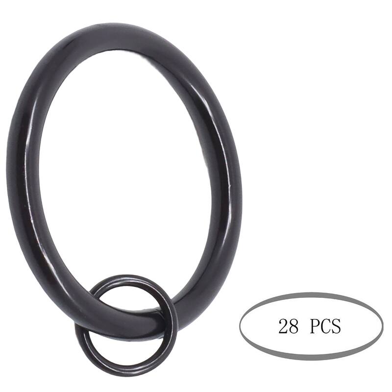 Meriville 1.5-Inch Inner Diameter Metal Curtain Rings with Eyelets