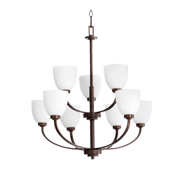 slide 2 of 11, Quorum International Reyes 9 Light 31-1/4" Wide Chandelier Oiled Bronze