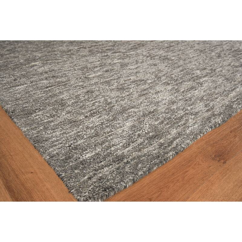 EXQUISITE RUGS Eaton Hand-knotted Wool/Bamboo Silk Grey/Ivory Area Rug.