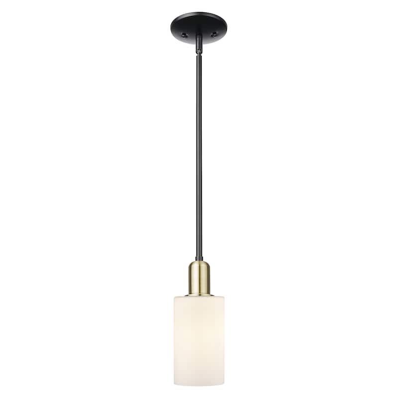 Innovations Lighting Endless Possibilities Arcadia - Clymer - 1 Light 4" Stem Hung Mini Pendant - Matte White/Black Antique Brass