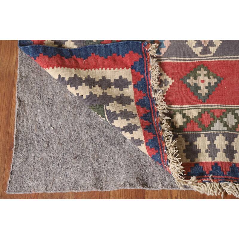Vegetable Dye Tribal Kilim Qashqai Persian Rug Antique Wool Carpet - 5'1"x 9'7"