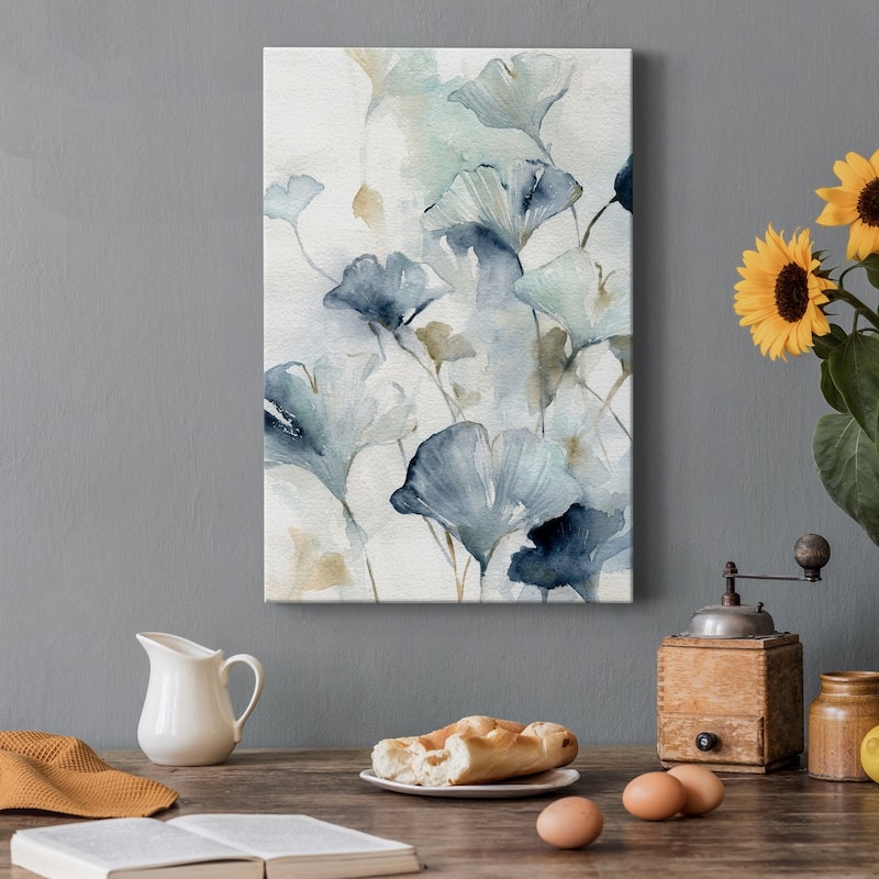 Indigo Ginkgo II Premium Gallery Wrapped Canvas - Ready to Hang