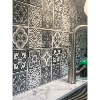 Art3d 12"x12" Vinyl Peel and Stick Backsplash Tile (5-Pack) Talavera Mexican Style