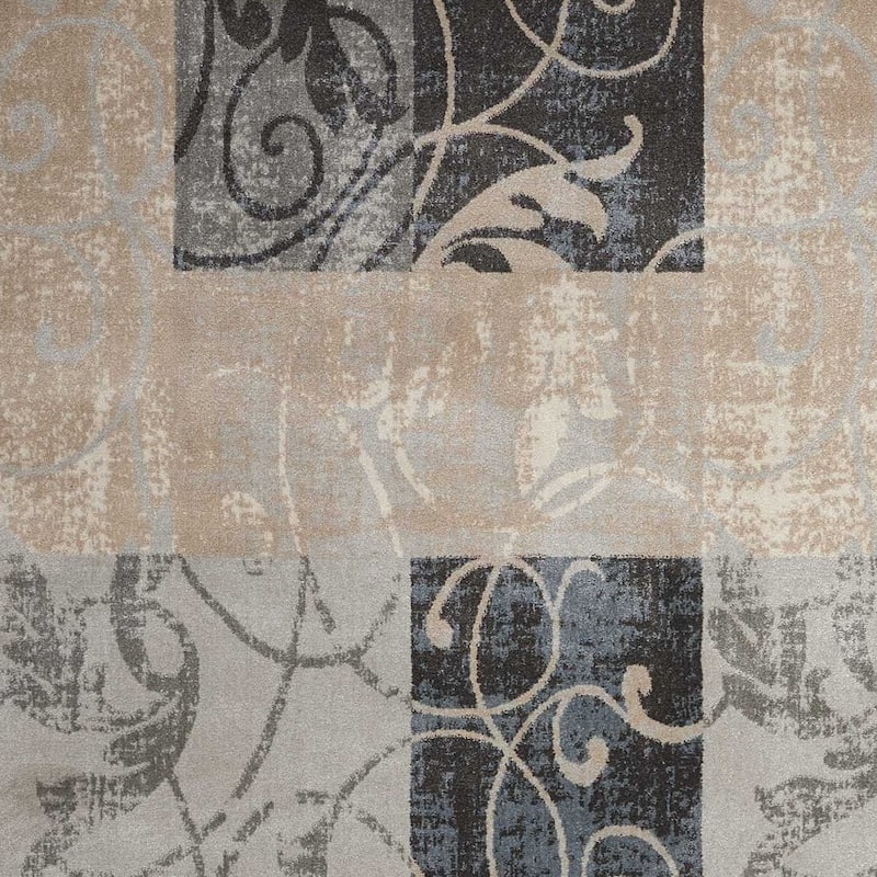 Cibe Power Loomed Floral Non Skid Stain Resistant Area Rug By HomeRoots - 87' X '63' X '0.5
