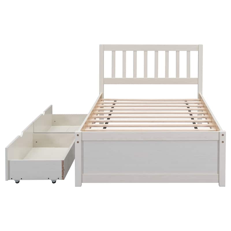 Modern Design Platform Bed with 2 Drawers