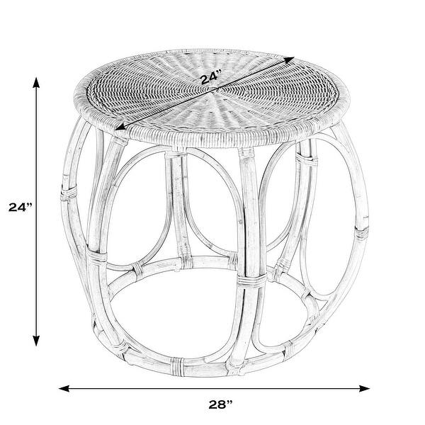 Savannah Woven Rattan Round End Table