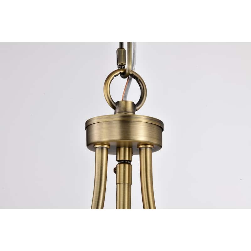 Amado 1 Light Pendant - 10 Inches - Vintage Brass Finish - Clear Glass - Vintage Brass