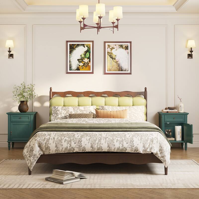 1-Drawer Bedside Table with Storage Function (Set of 2)