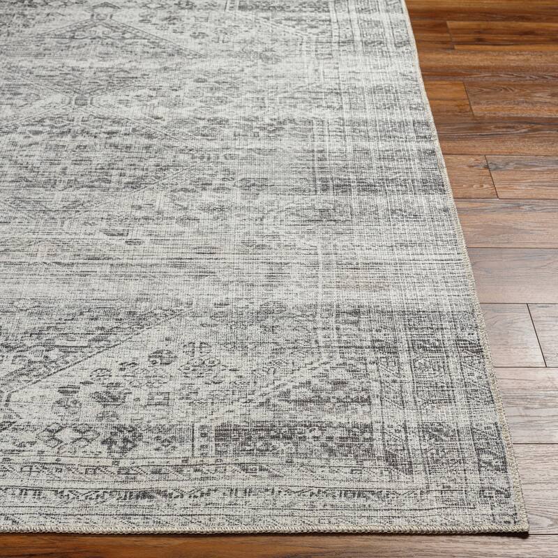 Livabliss Verninac Distressed Medallion Printed Washable Rug