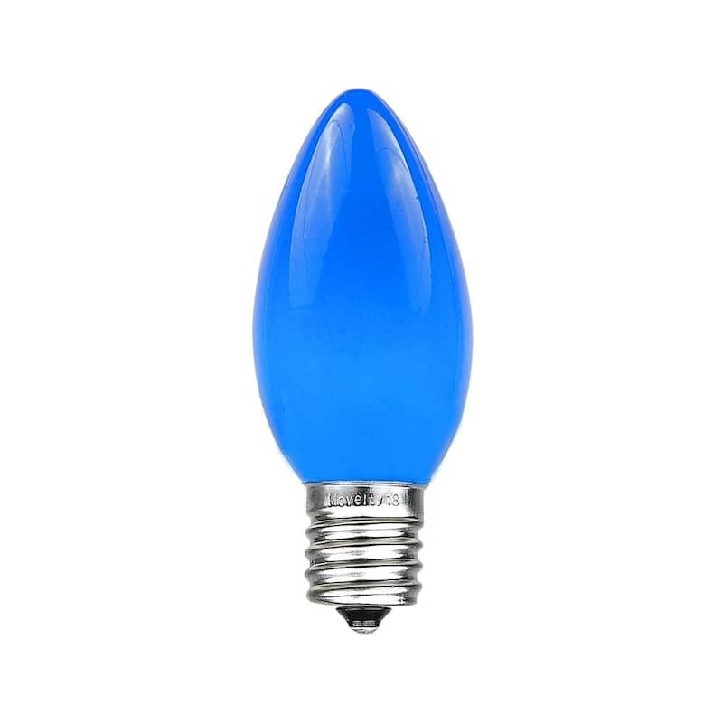 C9 Outdoor Ceramic Christmas Replacement Bulbs, C9/E17 Base - Blue