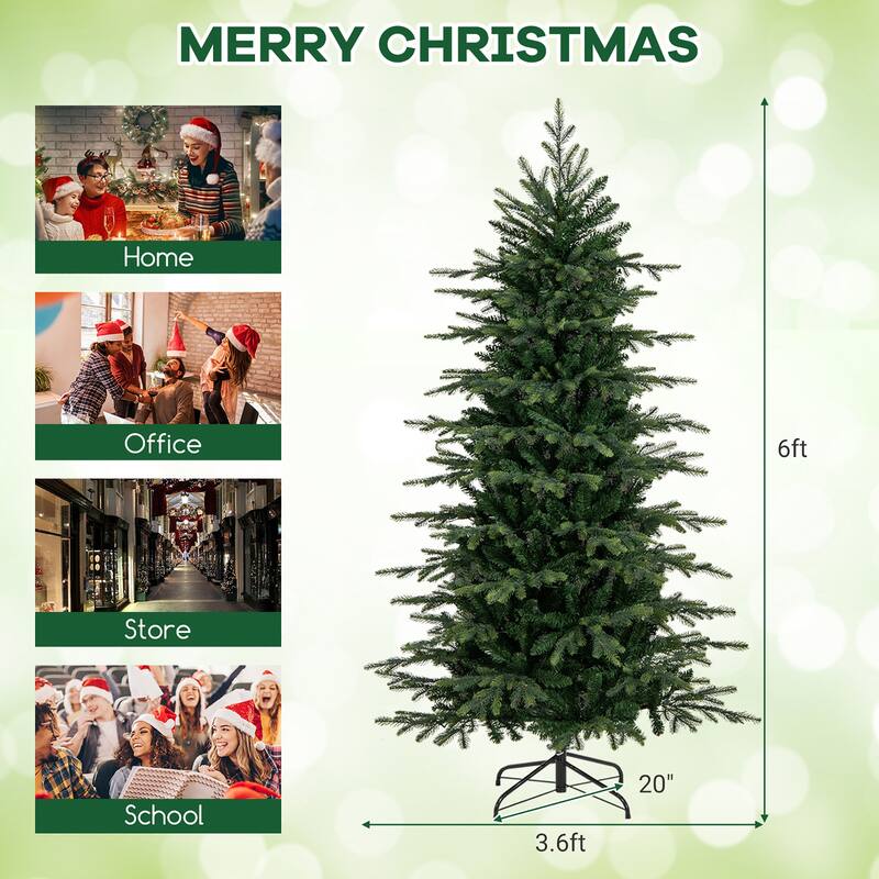Gymax 6/7.5/9 FT Christmas Tree w/714/1162/1770 Branch Tips
