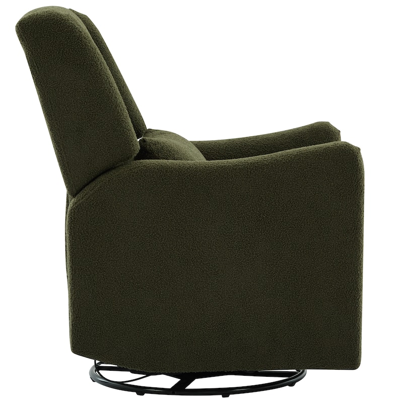 Seaweed Green Wingback Recliner Chair with Adjustable Backrest & Footrest, 360 Swivel Arm Chair Lounge Chair Accent Chair