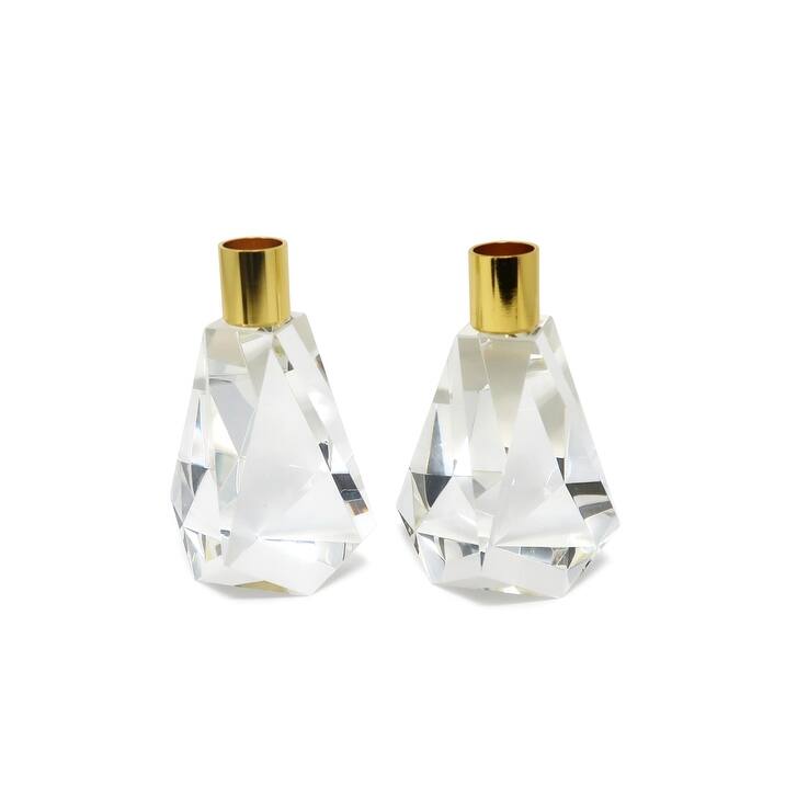 Crystal with Gold Candle Holder