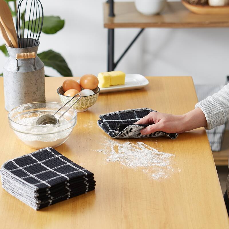 DII Black Buffalo Check Scrubber Dishcloth Set of 6
