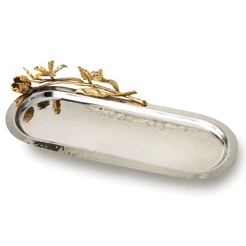 Jiallo Gold Butterfly Long Oval Tray