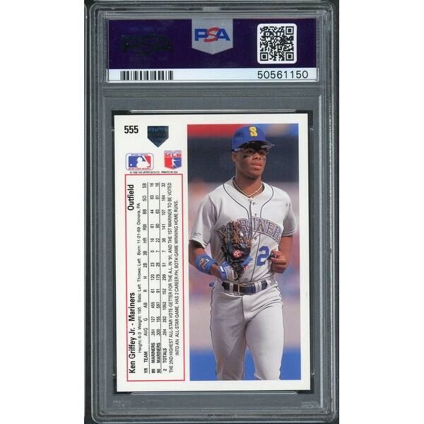 Ken Griffey Jr 1991 Upper Deck Baseball Card #555 Graded PSA 10 GEM MINT - 8'6" x 11'6" - Bed Bath & Beyond - 40990287 Ken Griffey Jr 1991 Upper Deck Baseball Card #555 Graded PSA 10 GEM MINT - 8'6" x 11'6" - Bed Bath & Beyond - 40990287
