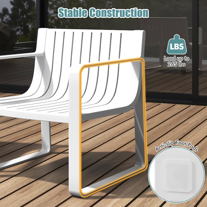 Costway Patio Chairs Set of 2/4 Weather-resistant Plastic Outdoor