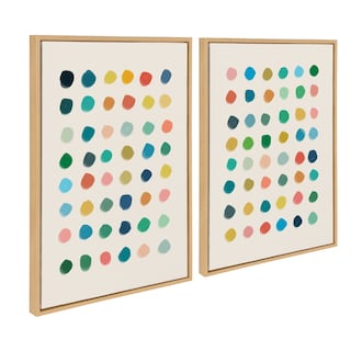 Kate and Laurel Sylvie Meditation 1 and 2 Framed Canvas by Kelly Knaga