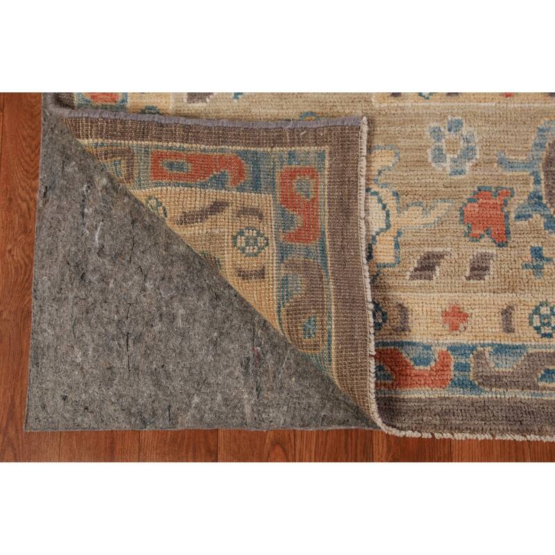 Hand Knotted Oriental 100% Wool Carpet Transitional All-Over Greys & Charcoal Oushak Area Rug - 12' 3'' X 9' 0''
