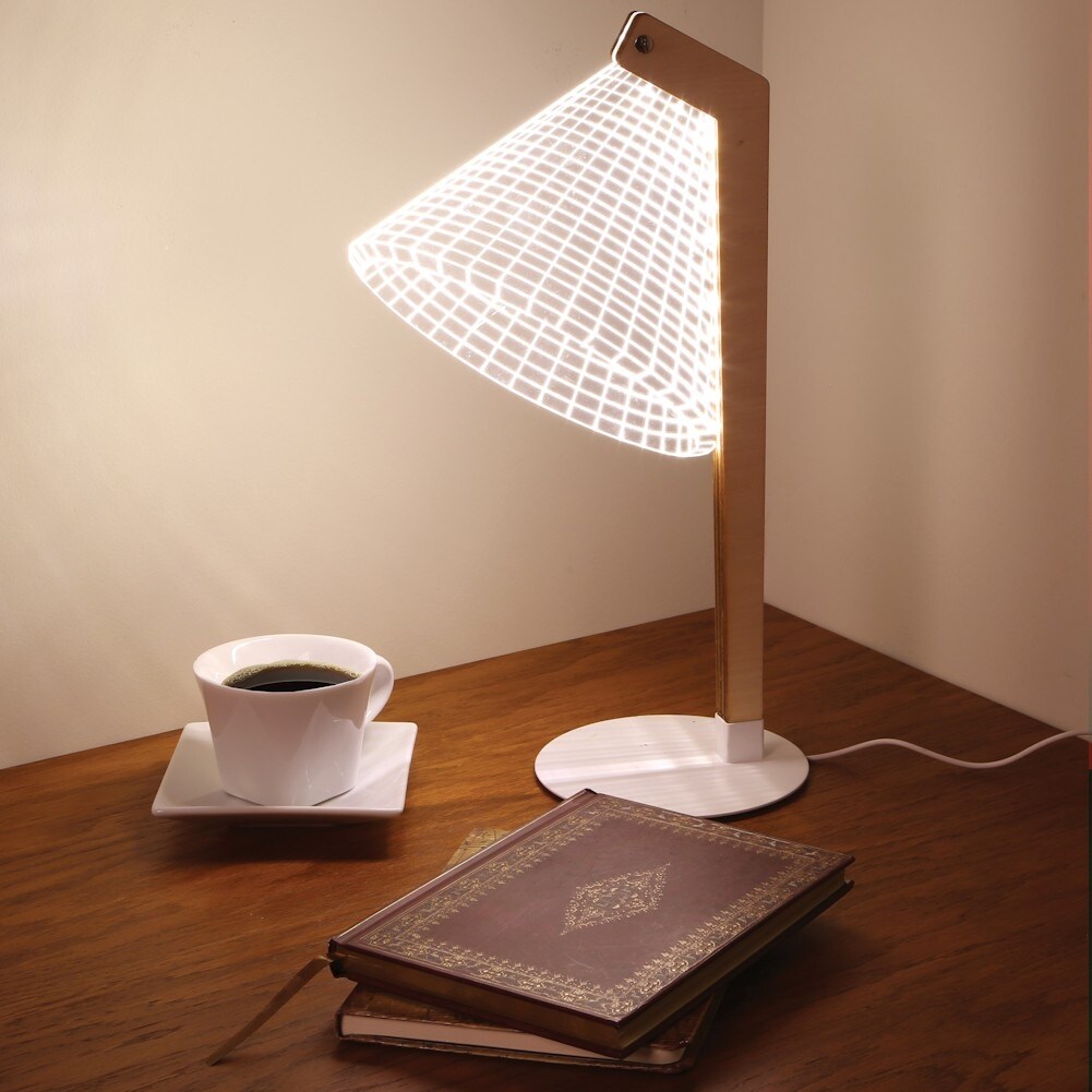 Shop Led Table Lamp Light Up Lampshade 3d Optical Illusion