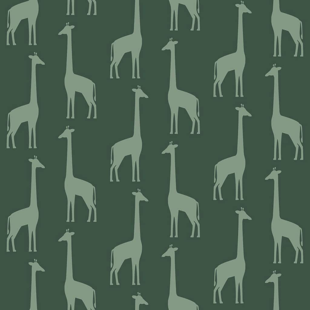 Chesapeake Vivi Teal Giraffe Wallpaper - 20.9 x 396 x 0.025