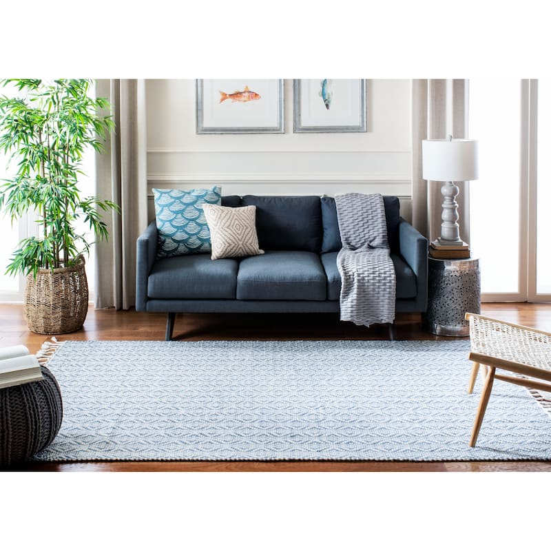 SAFAVIEH Handmade Natura Sejla Transitional Geometric Beige Wool Rug