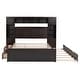 preview thumbnail 8 of 14, Queen Size Wooden Bed with Trundle, Cabinet, and Sockets, Espresso