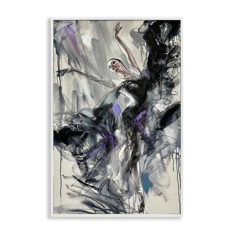Stupell Abstract Elegance Dancer Framed Giclee Art Design By Lucille Lee - 16 x 24 - White