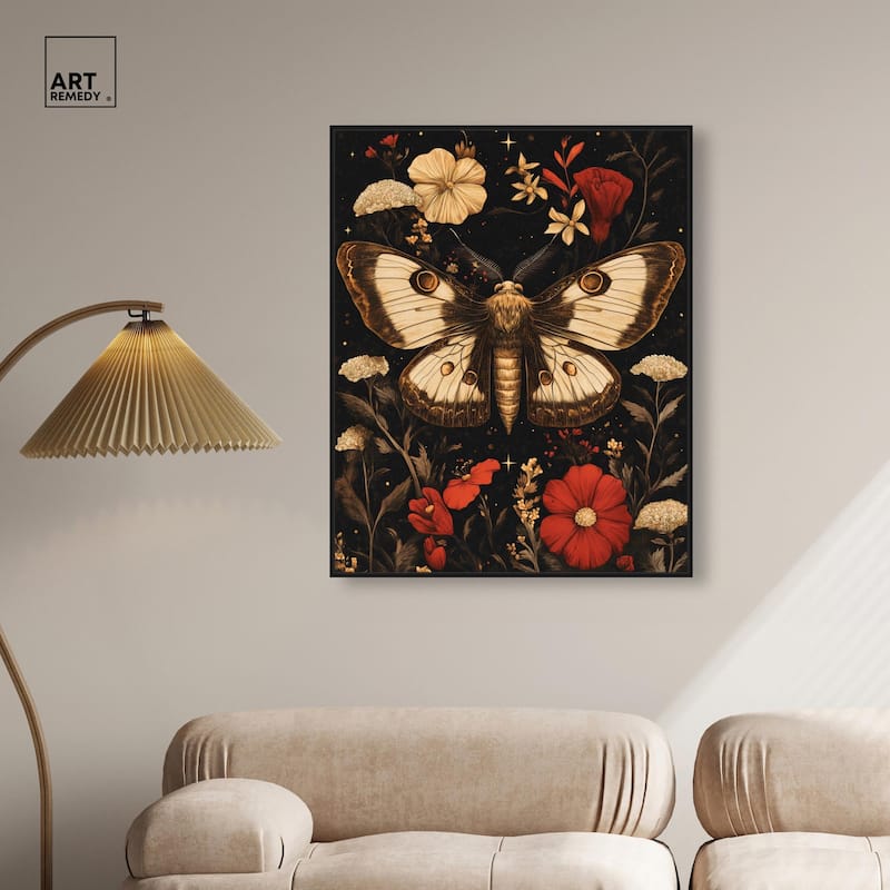 Flying Moth Canvas by Art Remedy