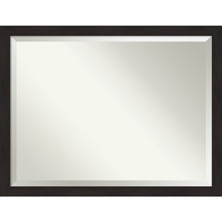 Beveled Bathroom Wall Mirror - Furniture Espresso Narrow Frame