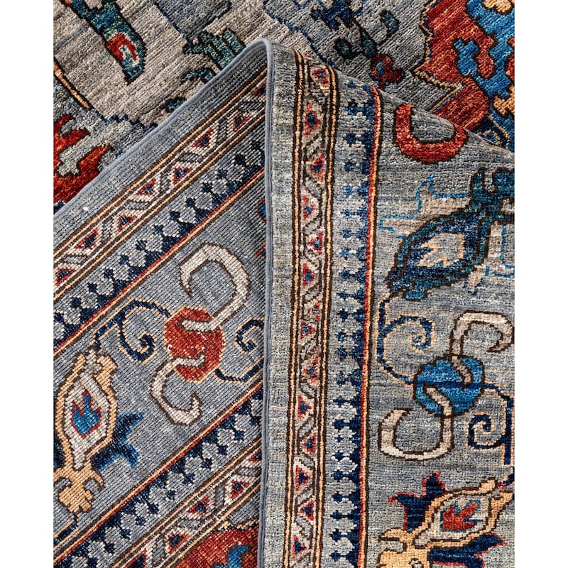 Serapi One-of-a-Kind Hand-Knotted Area Rug - Gray - 9' 0" x 11' 7"