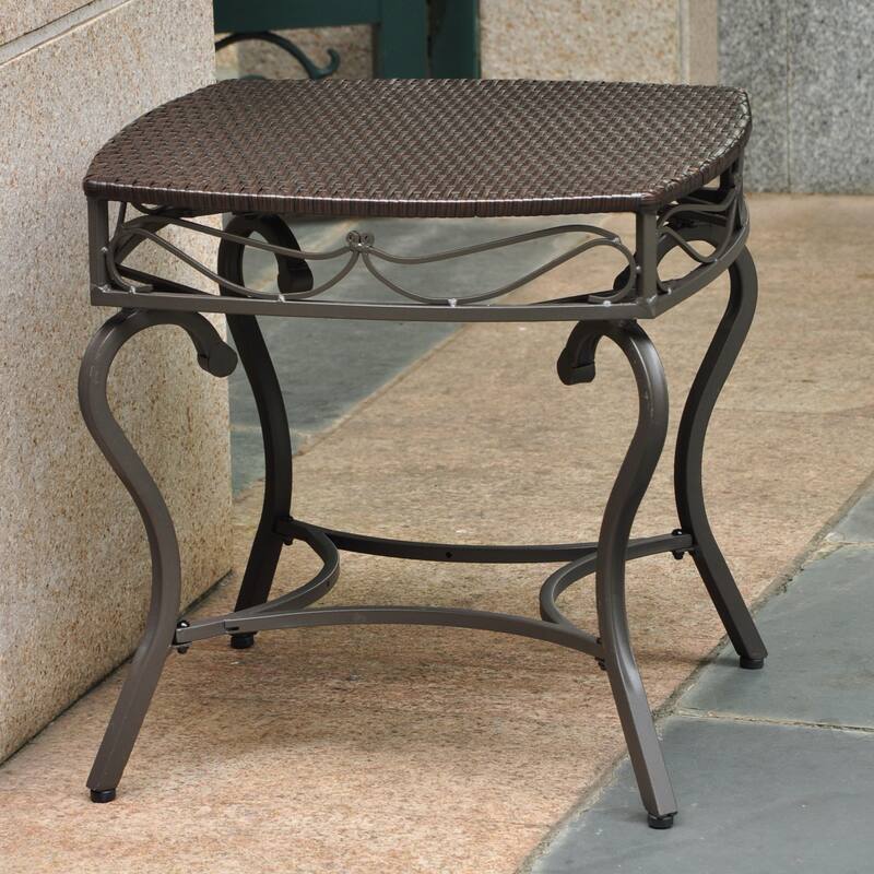Valencia Resin Wicker Outdoor Side Table - Chocolate